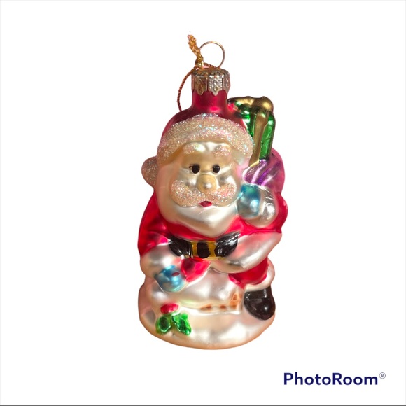 Classic Santa Christmas Glass Ornament - Picture 1 of 6